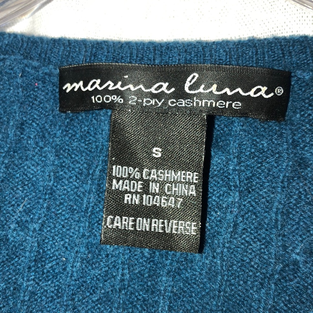 Blue 100% cashmere sweater - Picture 4 of 5